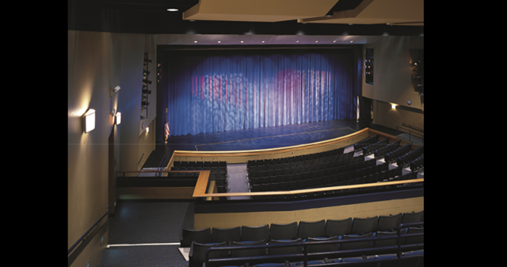 An image of an auditorium in a Chicago suburban high school