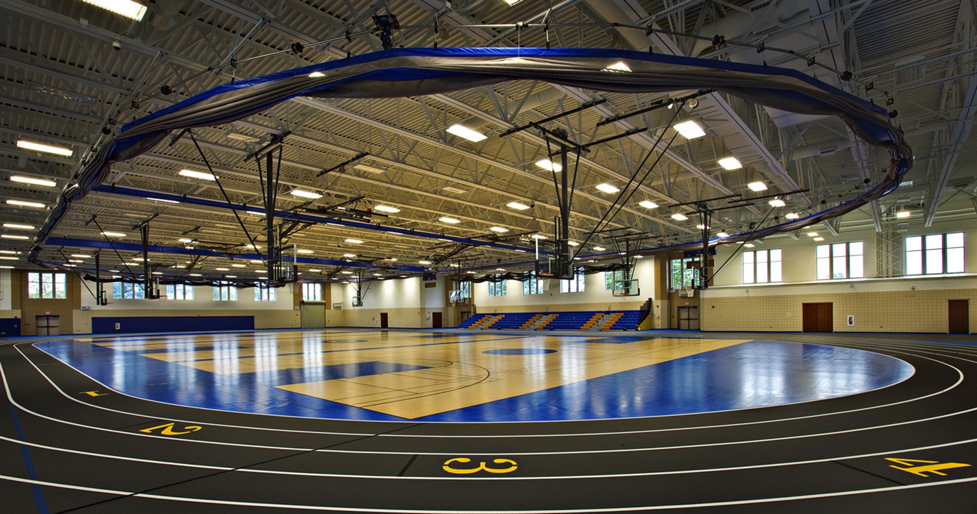 An image of a field house in a Chicago suburban high school