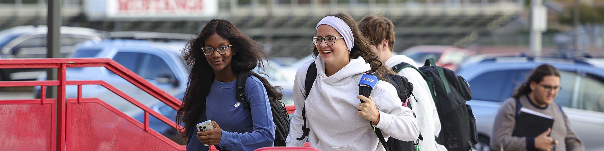 Students Walking in Front of MHS