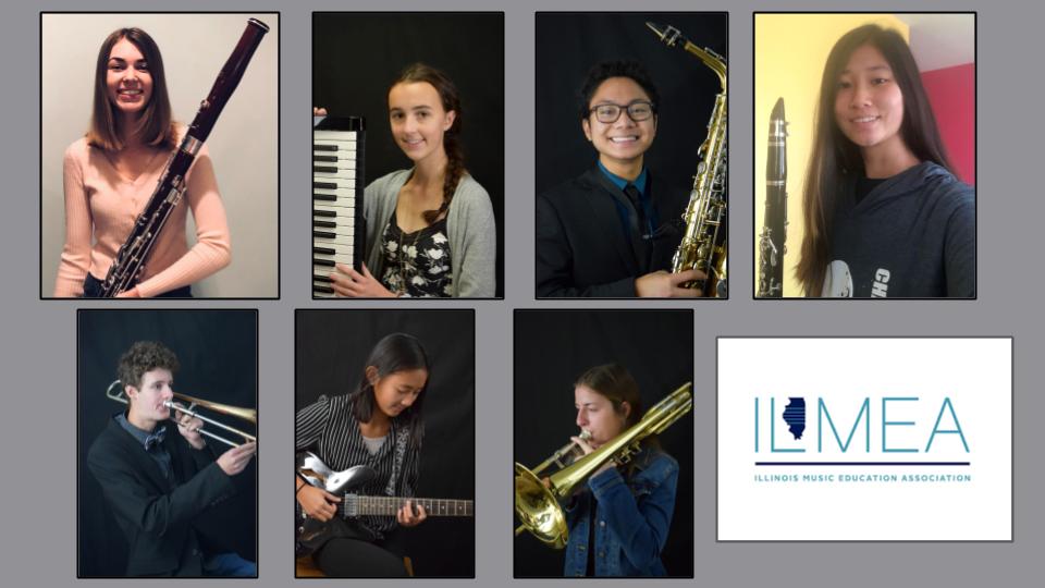 Group photo of the musicians with their instruments