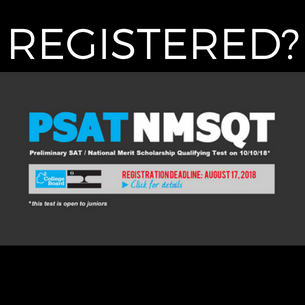 PSAT NMSQT Registration Deadline is August 17 2018