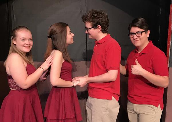 Students rehearsing for Figments