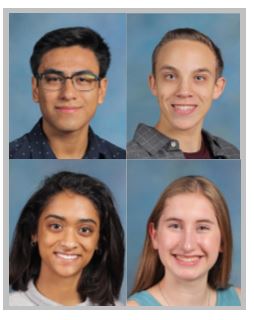 "Mug shots" of each of the four students