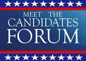 Poster announcing the Candidates Forum