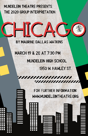 Poster with Chicago Skyline and information about the show