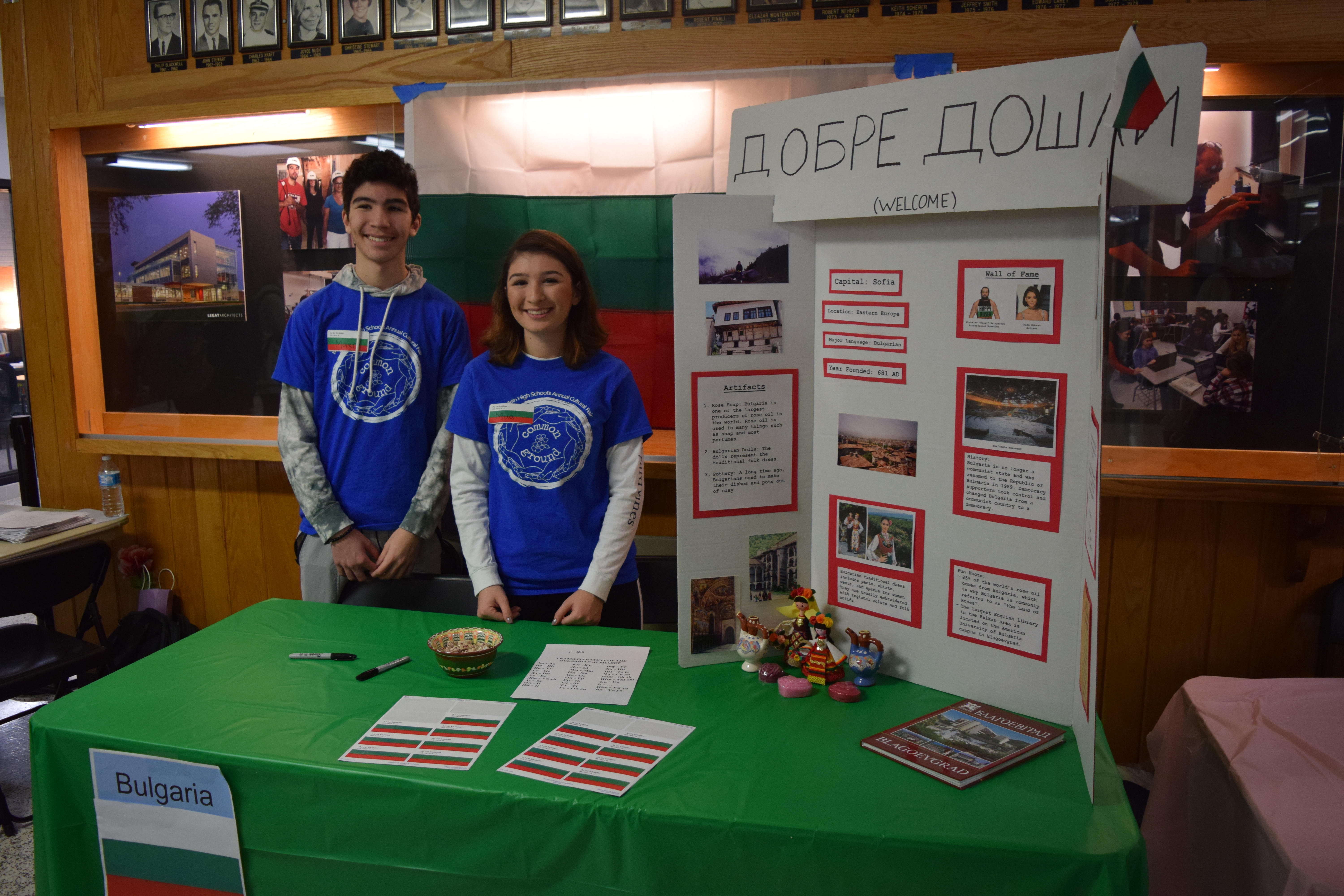 Students stationed at one of the information booths