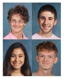 Head shots of the four honored students