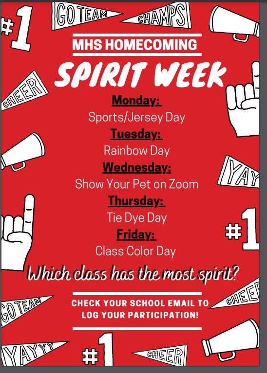Poster listing all the week's events