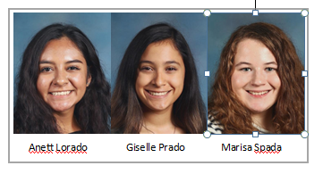Headshots of the three students
