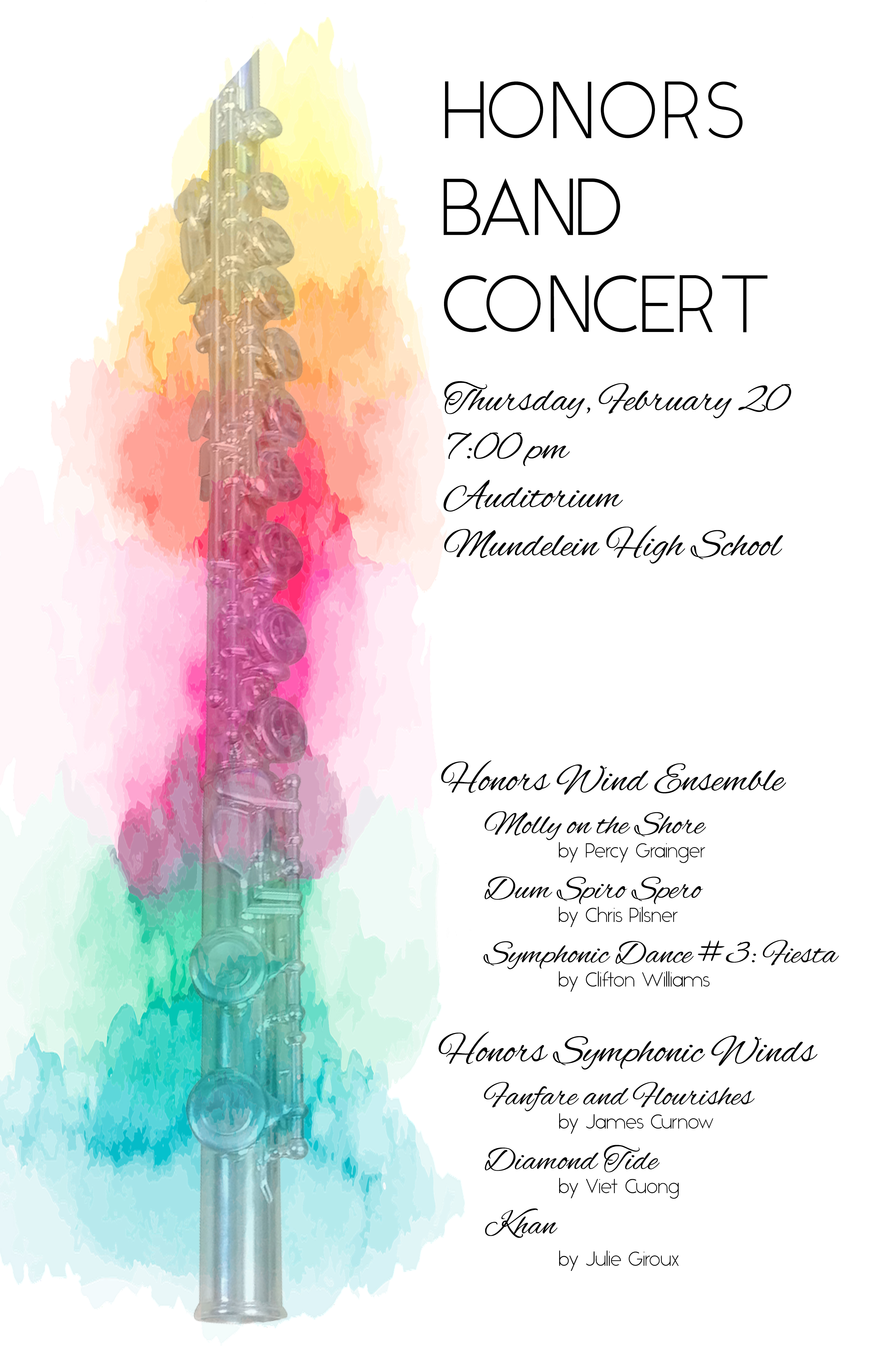 Poster in elegant script advertising the event