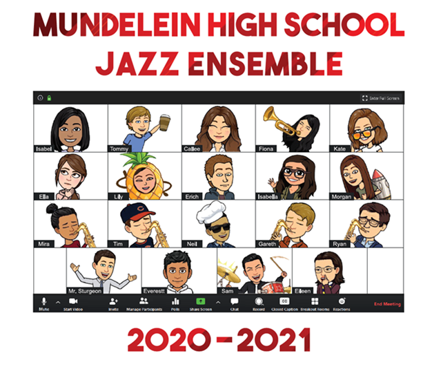 Cartoon of jazz band members performing