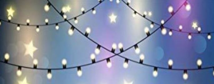 Strings of holiday lights
