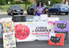 Table set up with artifacts and messages for the BLM movement