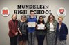 Student winners with teacher and representatives from the Center on Democracy.