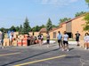 Student groups loading boxes of food for distribution
