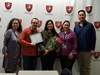 Leslie with her parents and counselors Jimmy Ku and Aracely Lawrence