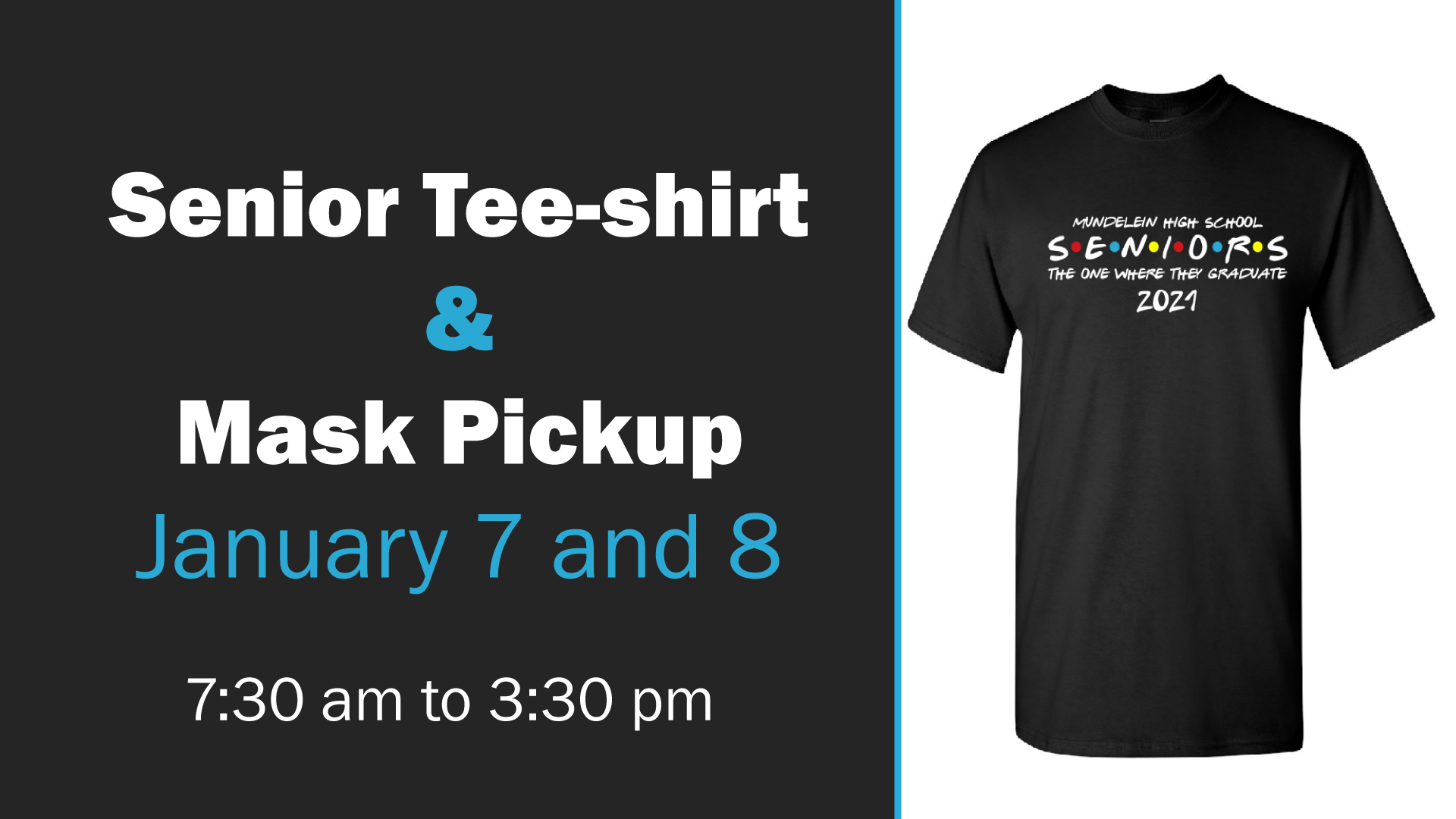 Senior tee-shirt and mask pickup