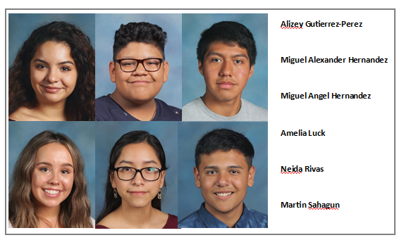 Headshots of the six students