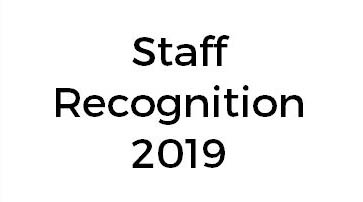 Poster cover with Staff Recognition 2019 displayed