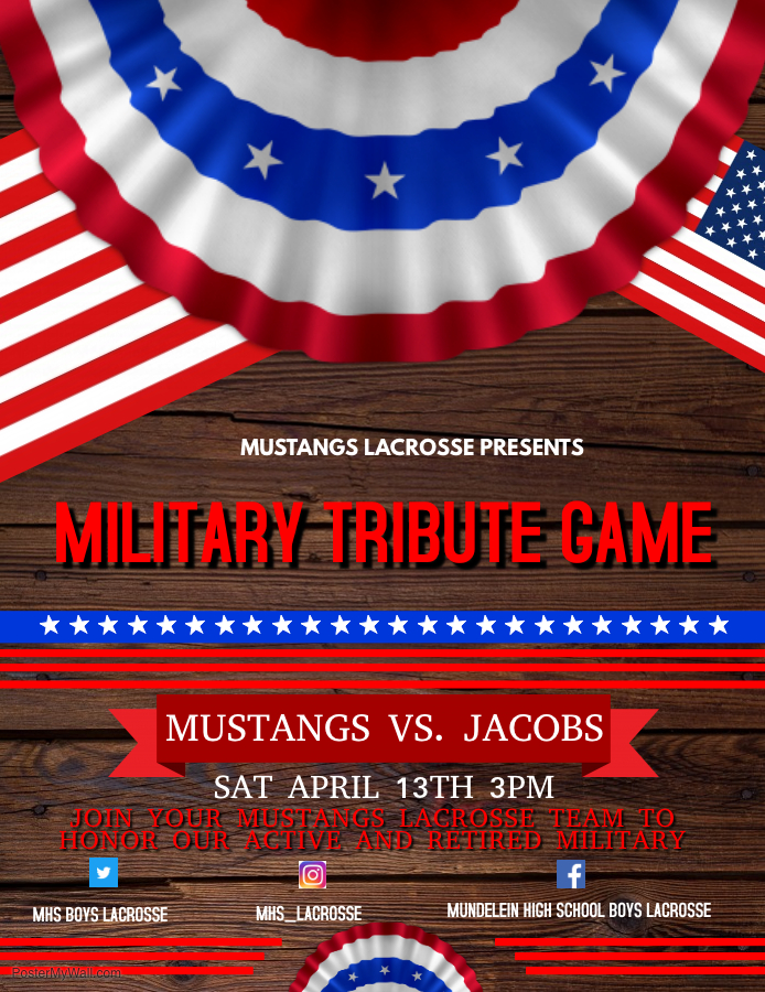 Poster in red, white, blue advertising the event