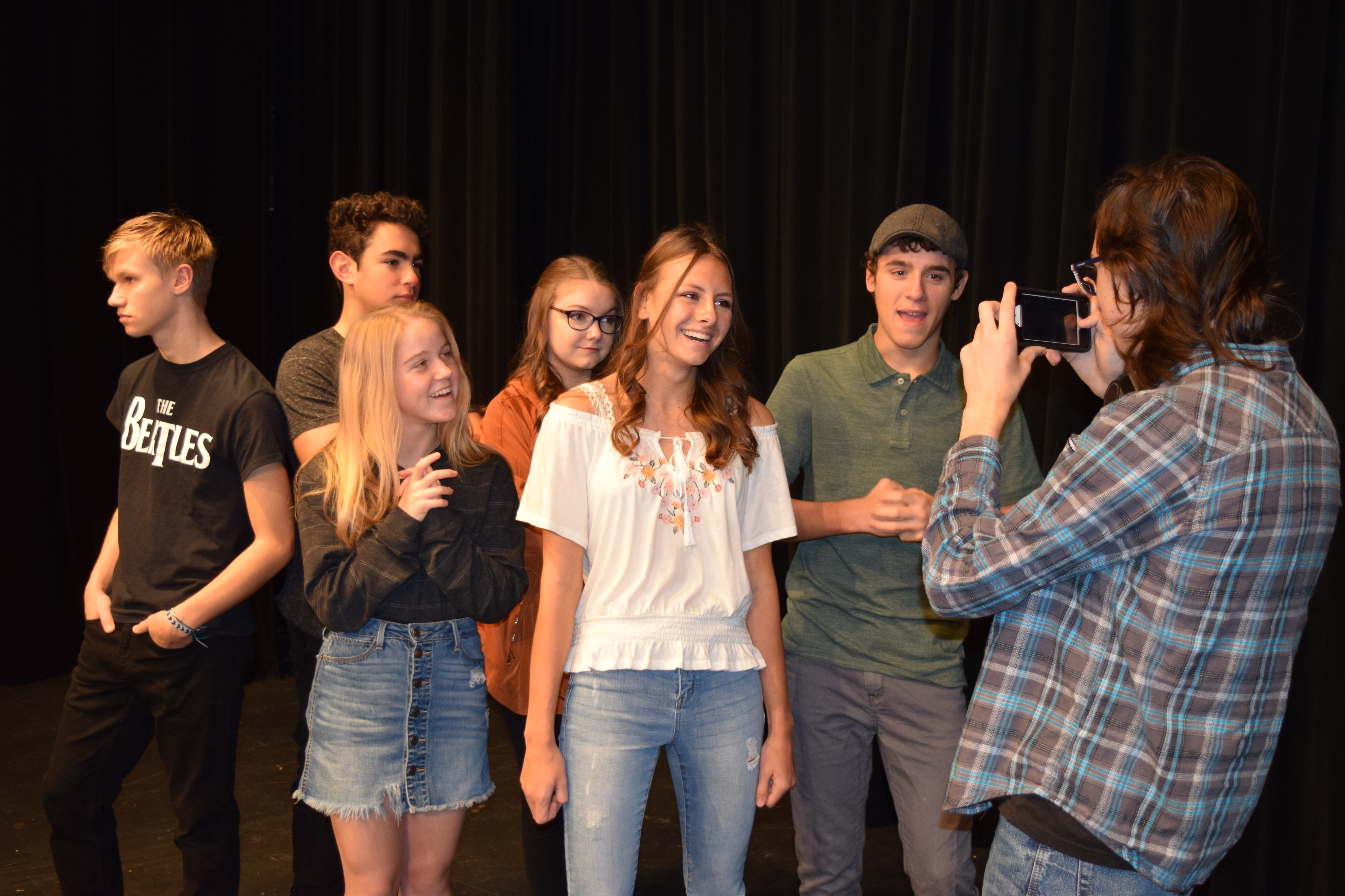 Student actors rehearsing for the show