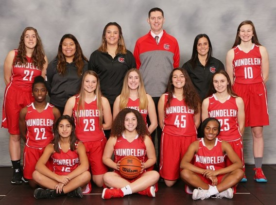 group photo of the varsity girls basketball team