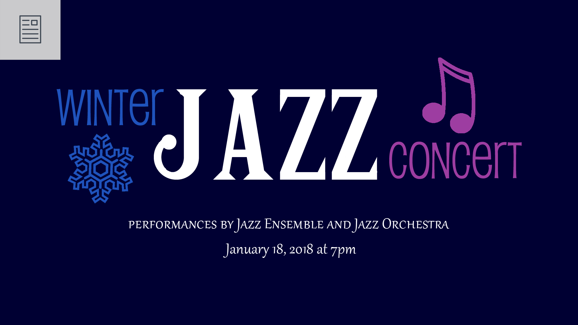 winter jazz concert