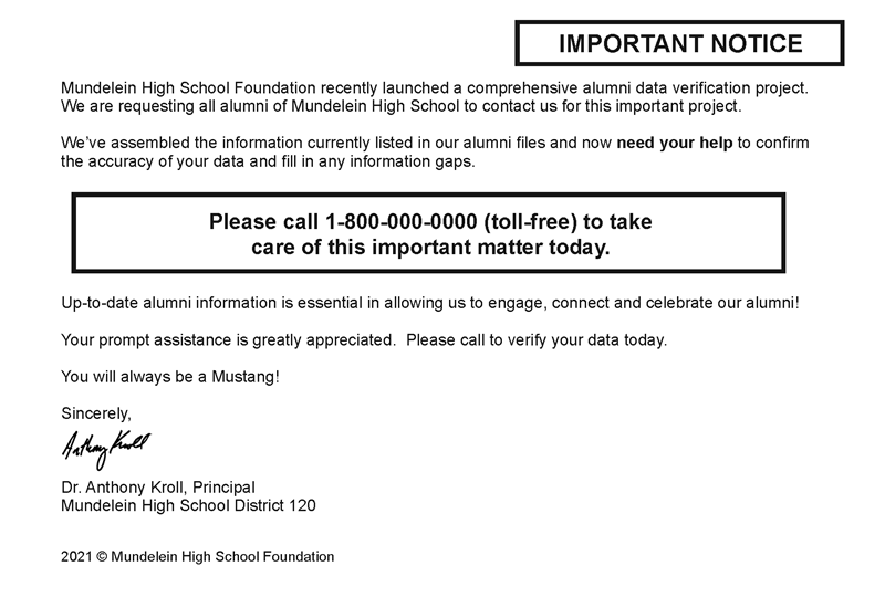MHS Alumni Postcard