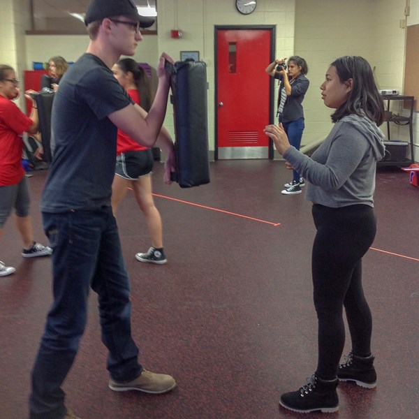 self defense training at police station